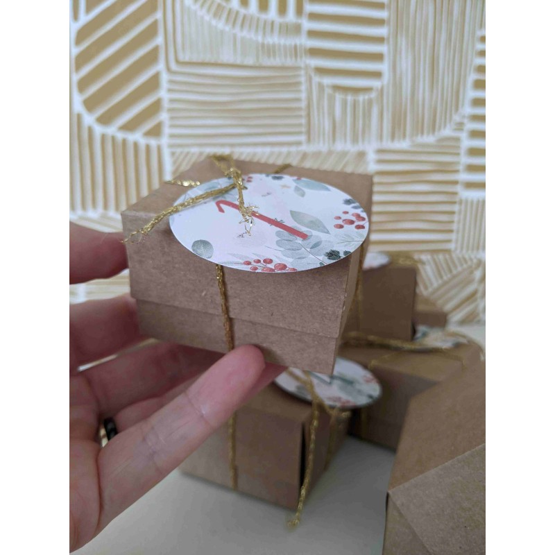 boite carré façon origami en papier kraft prête à remplir spécial calendrier de l'avent